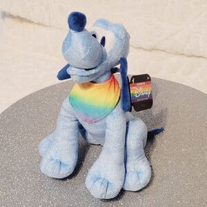 Disney Rainbow Collection Pluto Small Plush Stuffy 8.5" Pride Licensed New OOS